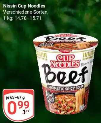Globus Nissin Cup Noodles Angebot