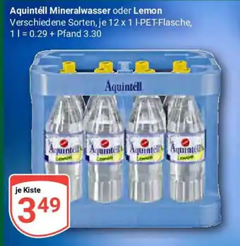 Globus Aquintéll Mineralwasser oder Lemon Angebot