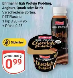 Globus Ehrmann High Protein Pudding, Joghurt, Quark oder Drink Angebot