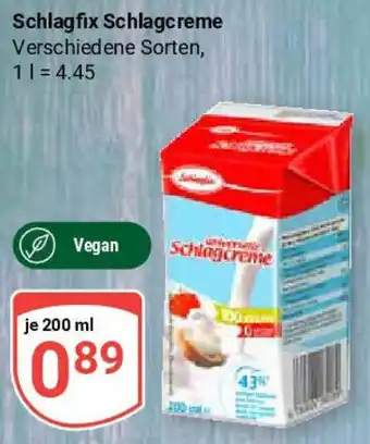 Globus Schlagfix Schlagcreme Angebot