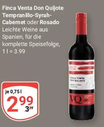 Globus Finca Venta Don Quijote Tempranillo-Syrah- Cabernet oder Rosado Angebot