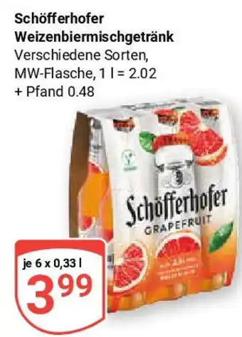 Globus Schöfferhofer Weizenbiermischgetränk Angebot