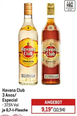 METRO Havana Club 3 Anos/ Especial Angebot