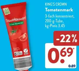 Aldi Süd KING'S CROWN Tomatenmark Angebot