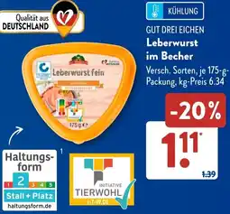 Aldi Süd GUT DREI EICHEN Leberwurst im Becher Angebot