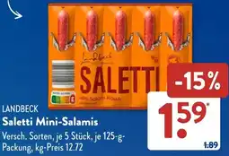 Aldi Süd LANDBECK Saletti Mini-Salamis Angebot