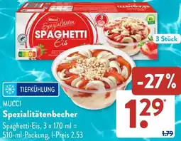 Aldi Süd MUCCI Spezialitätenbecher Angebot