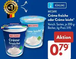 Aldi Süd MILSANI Crème fraîche oder Crème leicht Angebot