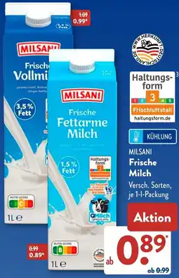 Aldi Süd MILSANI Frische Milch Angebot