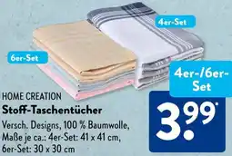 Aldi Süd HOME CREATION Stoff-Taschentücher Angebot