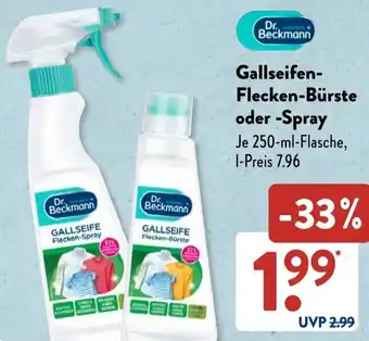Aldi Süd Dr. Beckmann Gallseifen Flecken-Bürste oder Spray Angebot