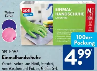 Aldi Süd OPTI HOME Einmalhandschuhe Angebot