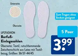 Aldi Süd UP2FASHION Barfuß Einlegesohlen Angebot