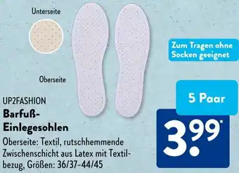 Aldi Süd UP2FASHION Barfuß Einlegesohlen Angebot