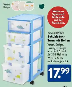 Aldi Süd HOME CREATION Schubladen-Turm mit Rollen Angebot