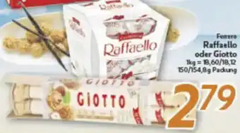 inkoop Ferrero Raffaello oder Giotto Angebot