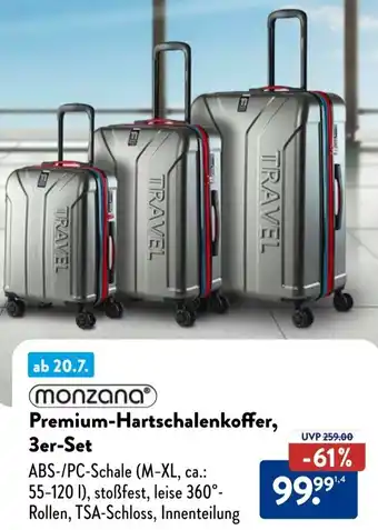 Aldi Süd Monzana Premium-Hartschalenkoffer, 3er-Set Angebot