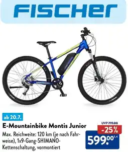 Aldi Süd FISCHER E-Mountainbike Montis Junior Angebot