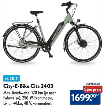 Aldi Süd FISCHER City-E-Bike Cita 2403 Angebot