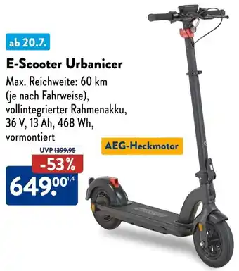 Aldi Süd E-Scooter Urbanicer Angebot