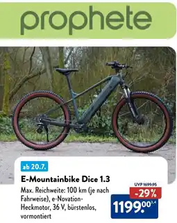 Aldi Süd prophete E-Mountainbike Dice 1.3 Angebot
