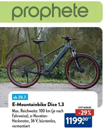 Aldi Süd prophete E-Mountainbike Dice 1.3 Angebot