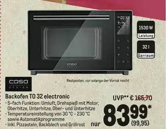 METRO Backofen TO 32 electronic Angebot