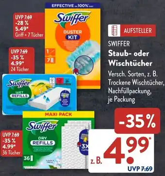 Aldi Süd SWIFFER Staub- oder Wischtücher Angebot