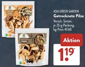Aldi Süd ASIA GREEN GARDEN Getrocknete Pilze Angebot