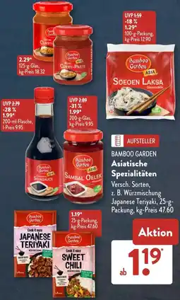 Aldi Süd BAMBOO GARDEN Asiatische Spezialitäten Angebot