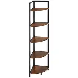 Netto Marken-Discount tectake Eckregal, Industrial Style, mit 5 Ebenen, inklusive Kippschutz, 30 x 30 x 150 cm Angebot