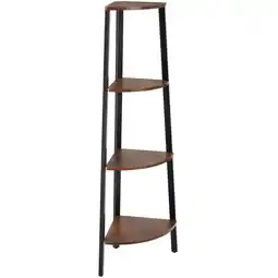 Netto Marken-Discount tectake Eckregal, Industrial Style, mit 4 Ebenen, inklusive Kippschutz, 34 x 34 x 125 cm Angebot