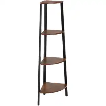 Netto Marken-Discount tectake Eckregal, Industrial Style, mit 4 Ebenen, inklusive Kippschutz, 34 x 34 x 125 cm Angebot