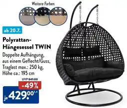 Aldi Süd HOME DELUXE Polyrattan Hängesessel TWIN Angebot