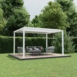 toom Baumarkt Ximax Pergola 'Shade' weiß mit Beleuchtung 395 x 230 x 290 cm Angebot