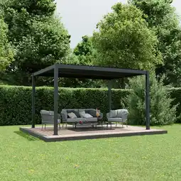 toom Baumarkt Ximax Pergola 'Shade' dunkelgrau mit Beleuchtung 395 x 230 x 290 cm Angebot