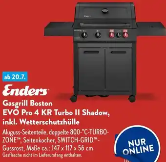 Aldi Süd Enders Gasgrill Boston EVO Pro 4 KR Turbo II Shadow, inkl. Wetterschutzhülle Angebot