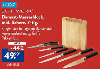 Aldi Süd ECHTWERK Damast-Messerblock, inkl. Schere, 7-tlg. Angebot