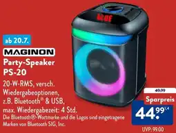 Aldi Süd MAGINON Party-Speaker PS-20 Angebot