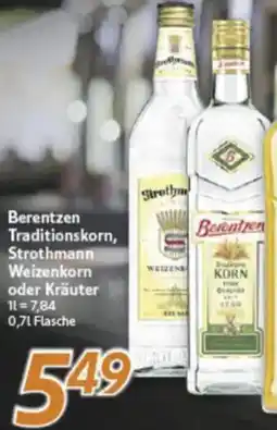 inkoop Berentzen Traditionskorn, Strothmann Weizenkorn oder Kräuter Angebot