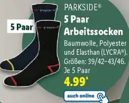Lidl PARKSIDE 5 Paar Arbeitssocken Angebot