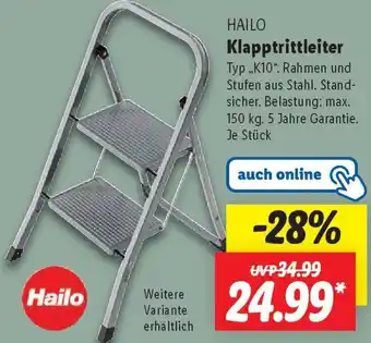 Lidl HAILO Klapptrittleiter Angebot