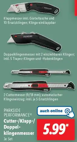 Lidl PARKSIDE PERFORMANCE Cutter-/Klapp-/ Doppelklingenmesser Angebot