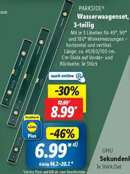 Lidl PARKSIDE Wasserwaagenset, 3-teilig Angebot
