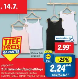 Lidl pepperts! 2 Unterhemden/Spaghettitops Angebot