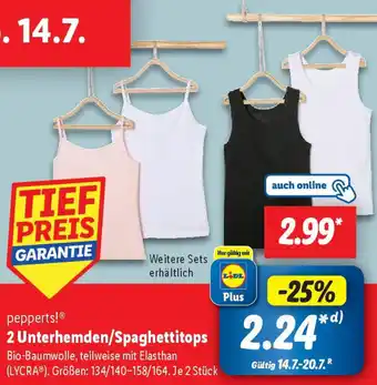Lidl pepperts! 2 Unterhemden/Spaghettitops Angebot