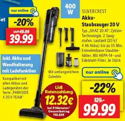 Lidl SILVERCREST Akku Staubsauger 20 V Angebot