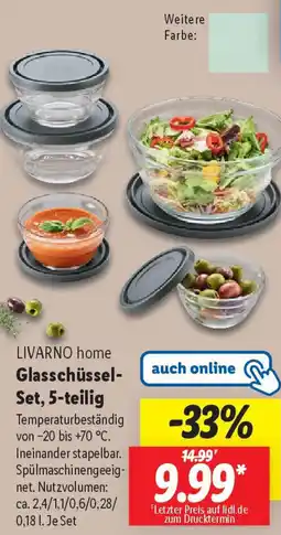 Lidl LIVARNO home Glasschüssel Set, 5-teilig Angebot