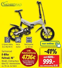 Lidl Sachsenrad E-Bike Faltrad, 16" Angebot
