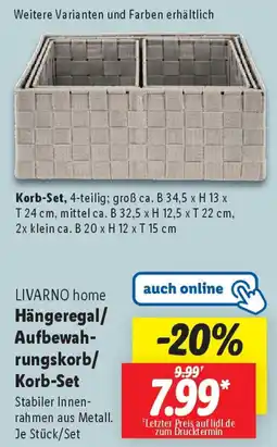 Lidl LIVARNO home Hängeregal/ Aufbewahrungskorb/ Korb-Set Angebot